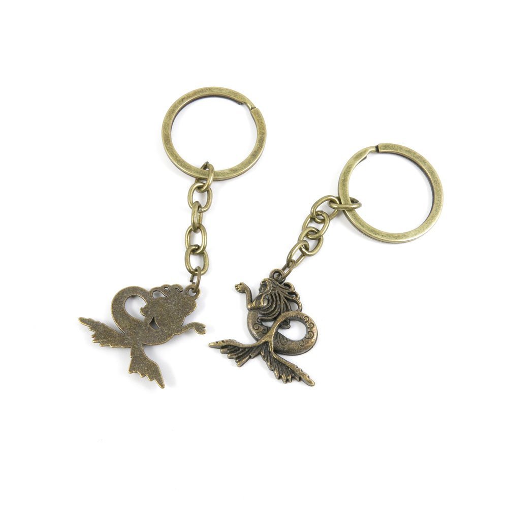 30 Pieces Fashion Jewelry Keyring Keychain Door Car Key Tag Ring Chain Supplier Supply Wholesale Bulk Lots D3CA4 Mermaid