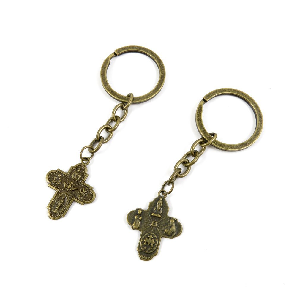 20 Pieces Fashion Jewelry Keyring Keychain Door Car Key Tag Ring Chain Supplier Supply Wholesale Bulk Lots Z1TL4 Latin Cross