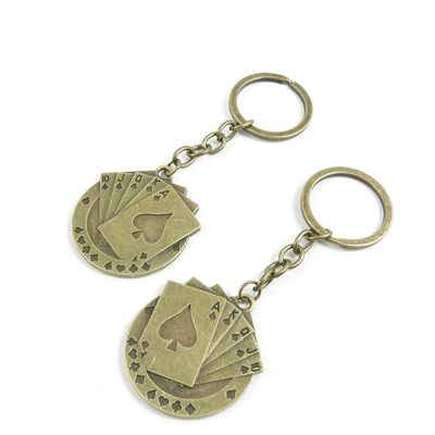 10 Pieces Fashion Jewelry Keyring Keychain Door Car Key Tag Ring Chain Supplier Supply Wholesale Bulk Lots C1UM6 Poker Straight Flush