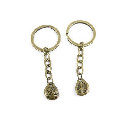 40 Pieces Fashion Jewelry Keyring Keychain Door Car Key Tag Ring Chain Supplier Supply Wholesale Bulk Lots M7FT7 Peace Anti War Signs Drop