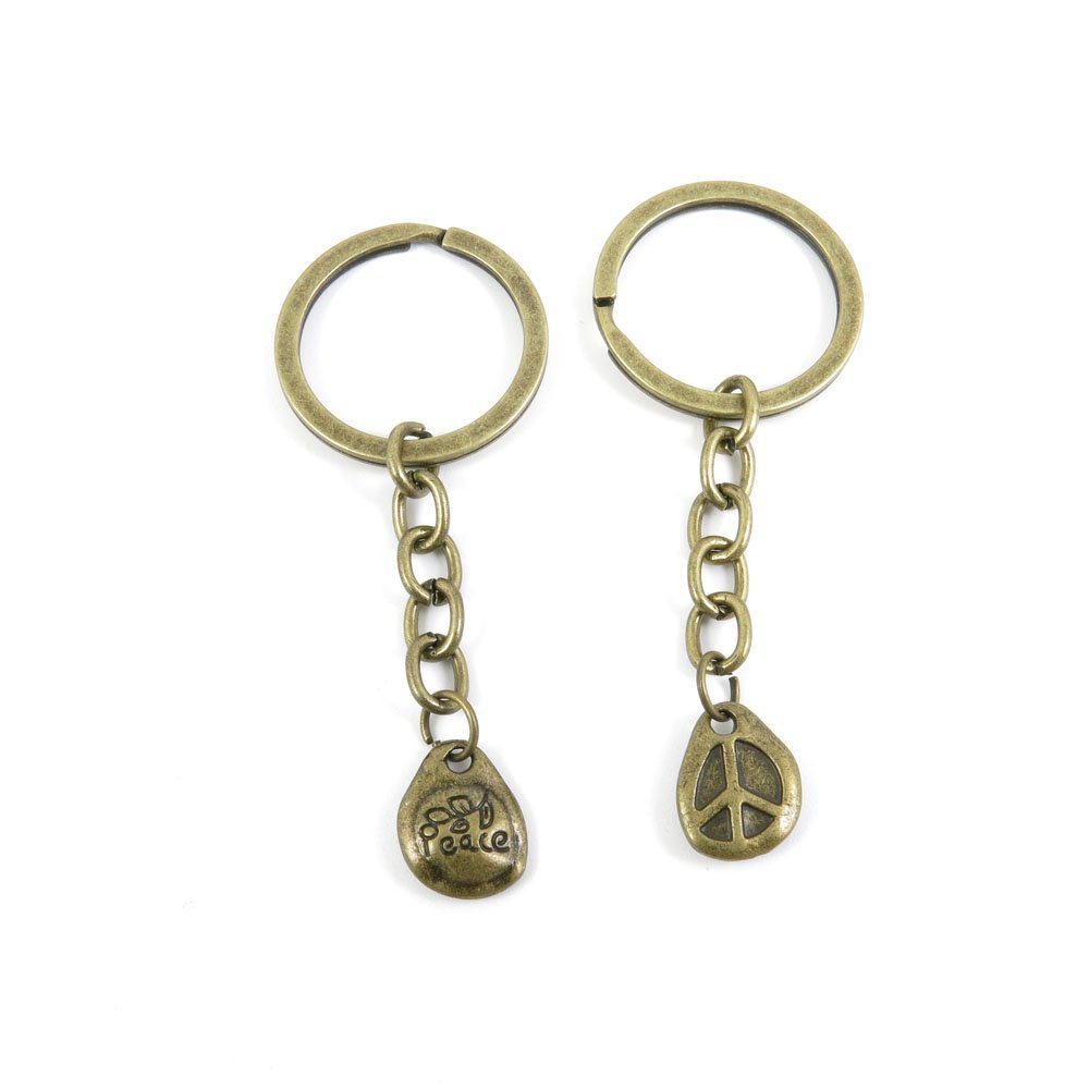 40 Pieces Fashion Jewelry Keyring Keychain Door Car Key Tag Ring Chain Supplier Supply Wholesale Bulk Lots M7FT7 Peace Anti War Signs Drop