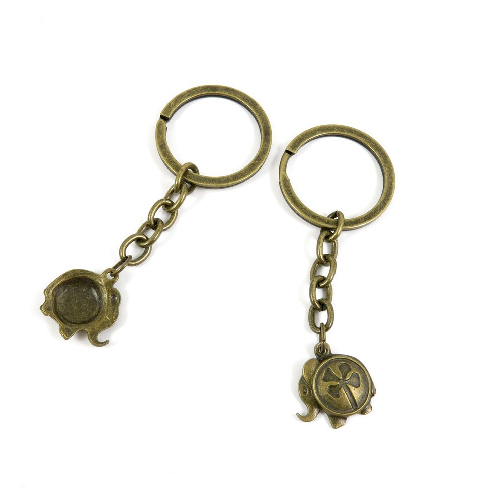 20 Pieces Fashion Jewelry Keyring Keychain Door Car Key Tag Ring Chain Supplier Supply Wholesale Bulk Lots K8MZ3 Lucky Elephant