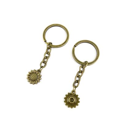 30 Pieces Fashion Jewelry Keyring Keychain Door Car Key Tag Ring Chain Supplier Supply Wholesale Bulk Lots A4IQ7 Sunflower