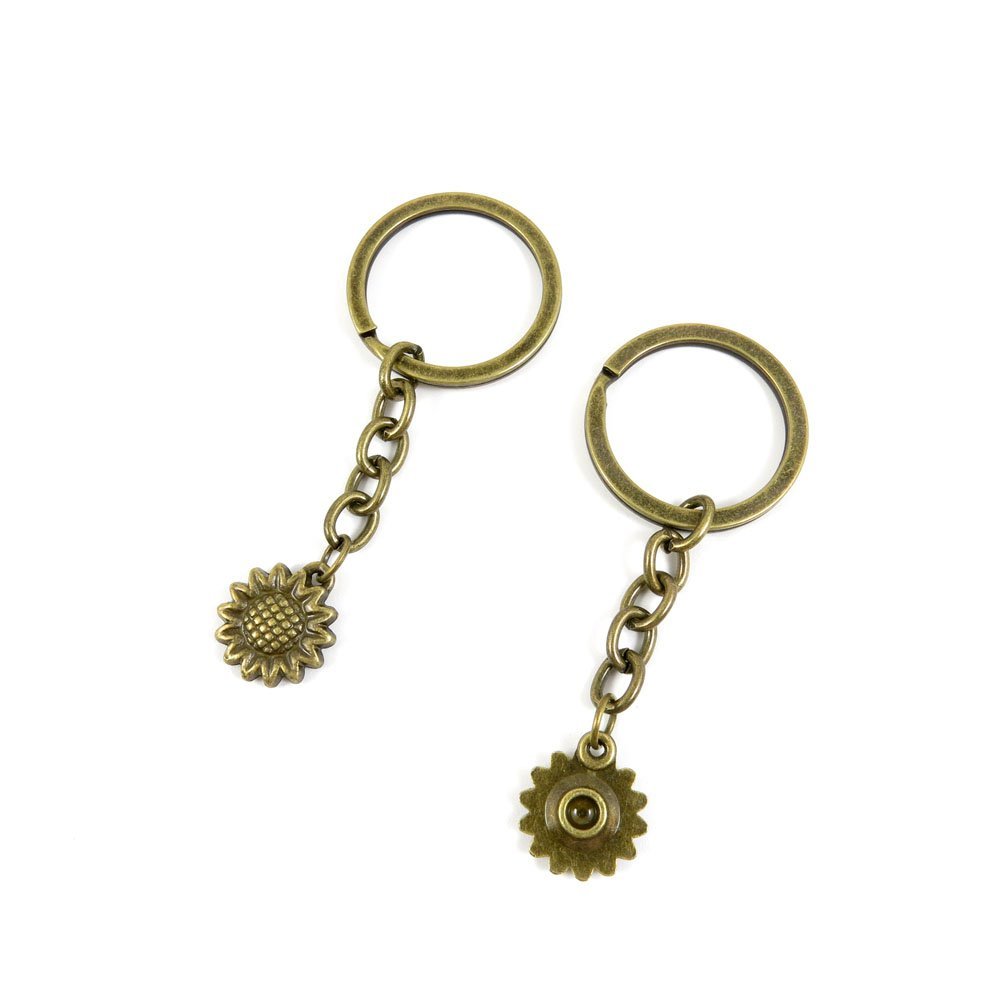 30 Pieces Fashion Jewelry Keyring Keychain Door Car Key Tag Ring Chain Supplier Supply Wholesale Bulk Lots A4IQ7 Sunflower