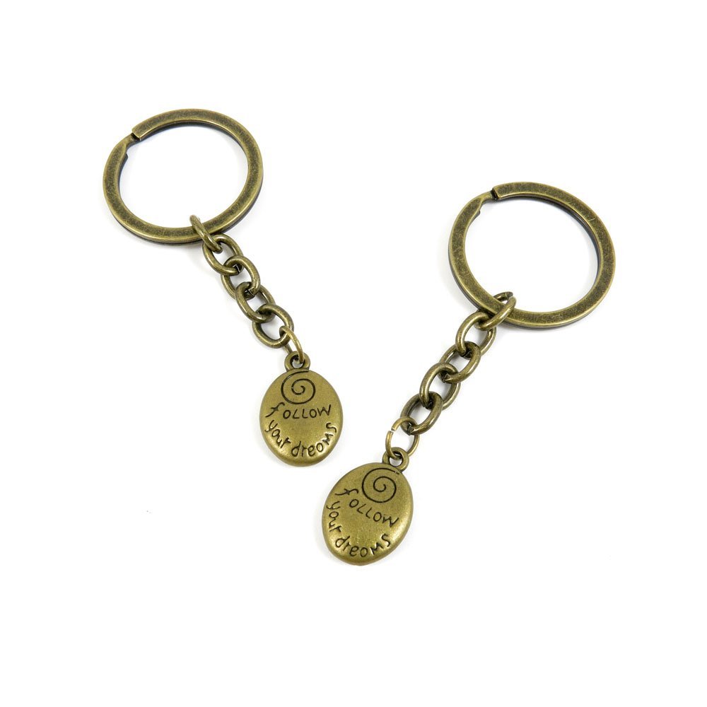 30 Pieces Fashion Jewelry Keyring Keychain Door Car Key Tag Ring Chain Supplier Supply Wholesale Bulk Lots Q3NW2 Follow Your Dreams Tag