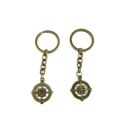 40 Pieces Fashion Jewelry Keyring Keychain Door Car Key Tag Ring Chain Supplier Supply Wholesale Bulk Lots I9WG0 Compass