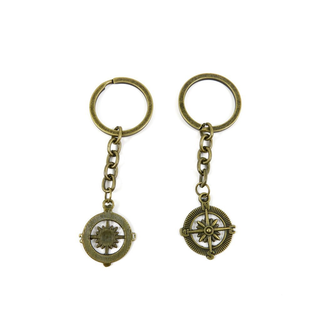 40 Pieces Fashion Jewelry Keyring Keychain Door Car Key Tag Ring Chain Supplier Supply Wholesale Bulk Lots I9WG0 Compass