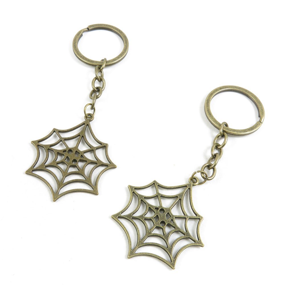 10 Pieces Fashion Jewelry Keyring Keychain Door Car Key Tag Ring Chain Supplier Supply Wholesale Bulk Lots Y5LY2 Cobweb Spider Net
