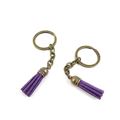20 Pieces Fashion Jewelry Keyring Keychain Door Car Key Tag Ring Chain Supplier Supply Wholesale Bulk Lots N1WI1 Medium Purple Tassels