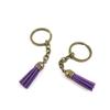 20 Pieces Fashion Jewelry Keyring Keychain Door Car Key Tag Ring Chain Supplier Supply Wholesale Bulk Lots N1WI1 Medium Purple Tassels view 1