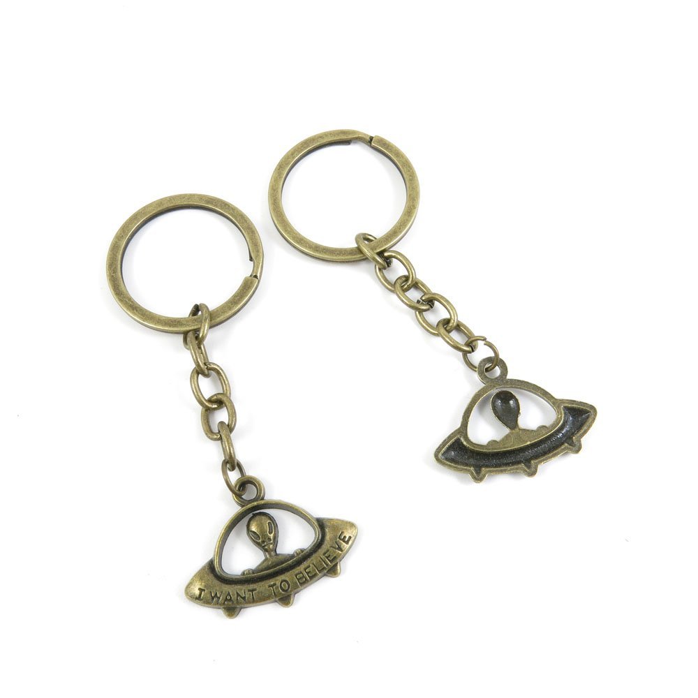 20 Pieces Fashion Jewelry Keyring Keychain Door Car Key Tag Ring Chain Supplier Supply Wholesale Bulk Lots B8MJ1 Alien UFO ET