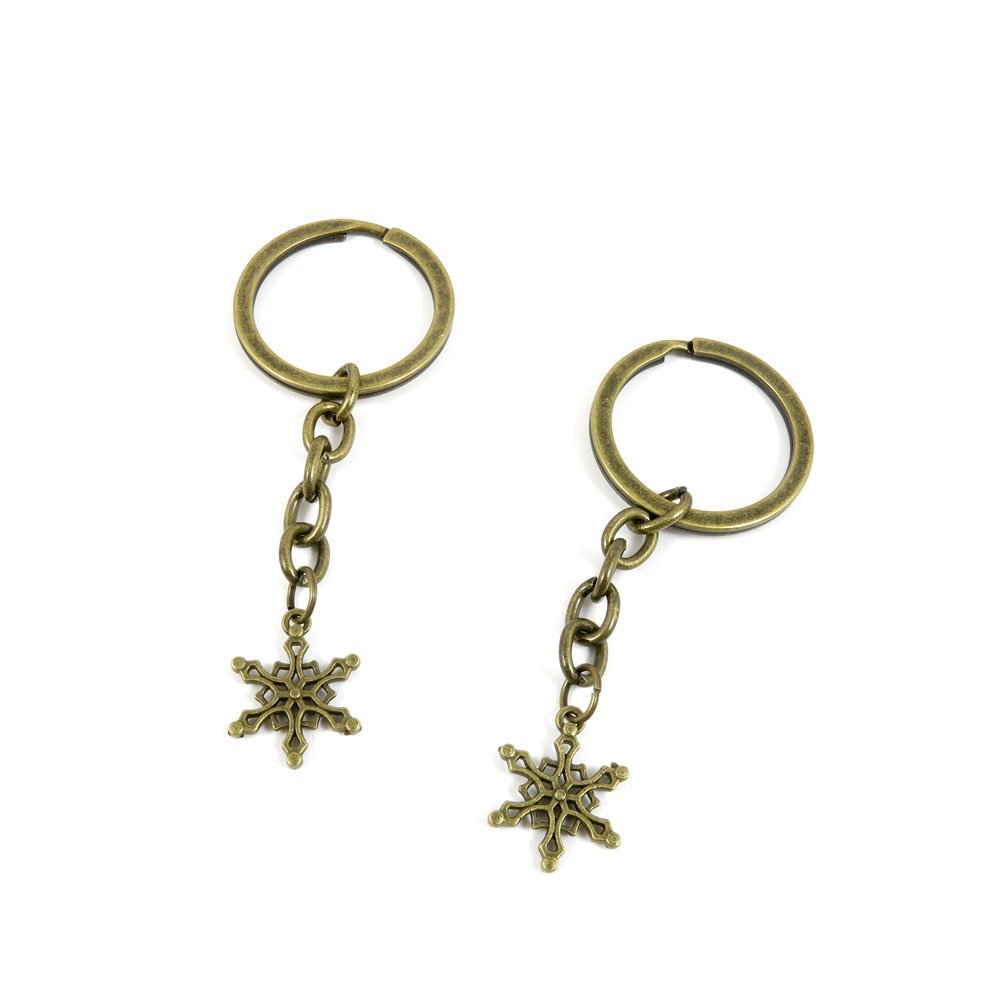 20 Pieces Fashion Jewelry Keyring Keychain Door Car Key Tag Ring Chain Supplier Supply Wholesale Bulk Lots K7WM4 Snowflake Snow Flake