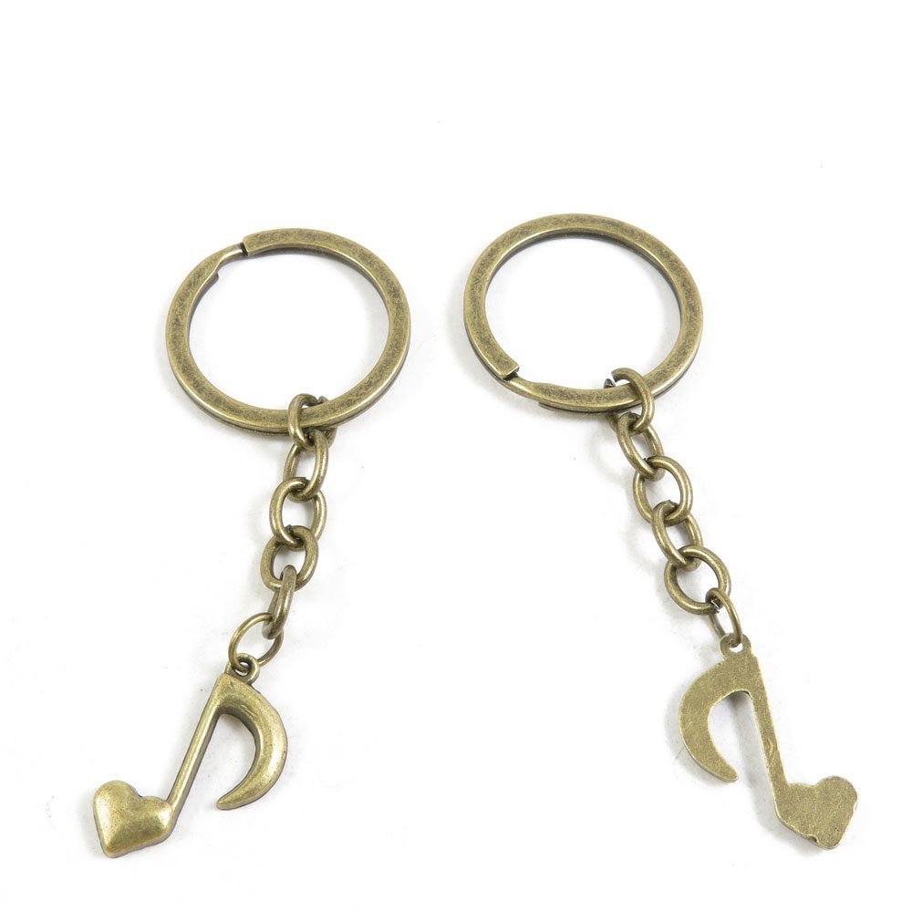 50 Pieces Fashion Jewelry Keyring Keychain Door Car Key Tag Ring Chain Supplier Supply Wholesale Bulk Lots R1AZ9 Music Musical Note
