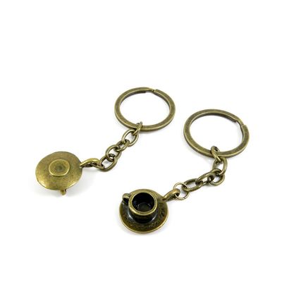 15 Pieces Fashion Jewelry Keyring Keychain Door Car Key Tag Ring Chain Supplier Supply Wholesale Bulk Lots K5BK4 Tea Coffee Cup