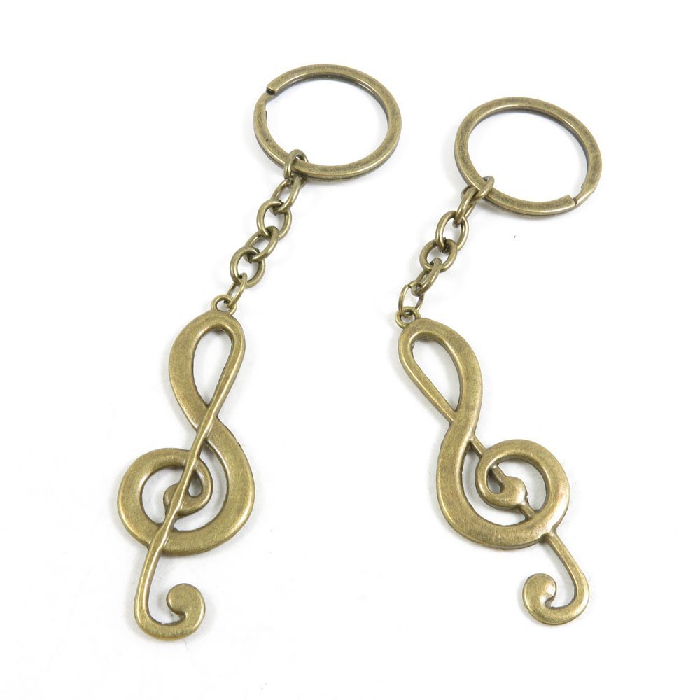 10 Pieces Fashion Jewelry Keyring Keychain Door Car Key Tag Ring Chain Supplier Supply Wholesale Bulk Lots H8BU7 Music Musical Note