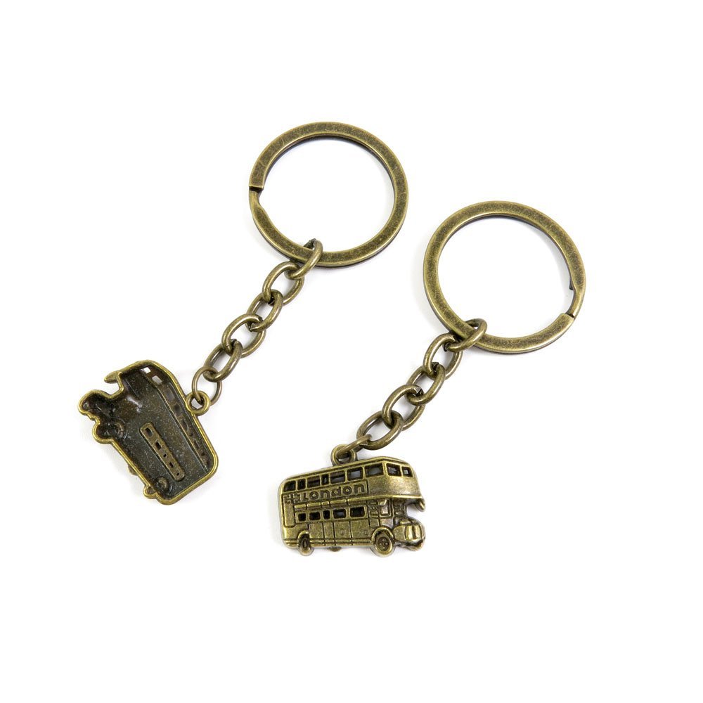 40 Pieces Fashion Jewelry Keyring Keychain Door Car Key Tag Ring Chain Supplier Supply Wholesale Bulk Lots O3IL1 London Bus