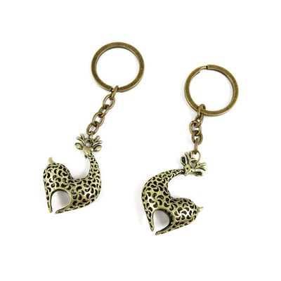 10 Pieces Fashion Jewelry Keyring Keychain Door Car Key Tag Ring Chain Supplier Supply Wholesale Bulk Lots Y9XX5 Hollow Giraffe Deer Buck