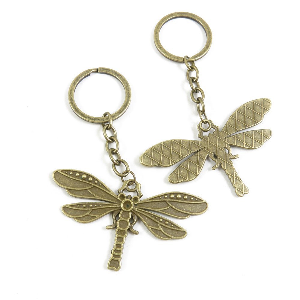 10 Pieces Fashion Jewelry Keyring Keychain Door Car Key Tag Ring Chain Supplier Supply Wholesale Bulk Lots H6SI9 Dragonfly