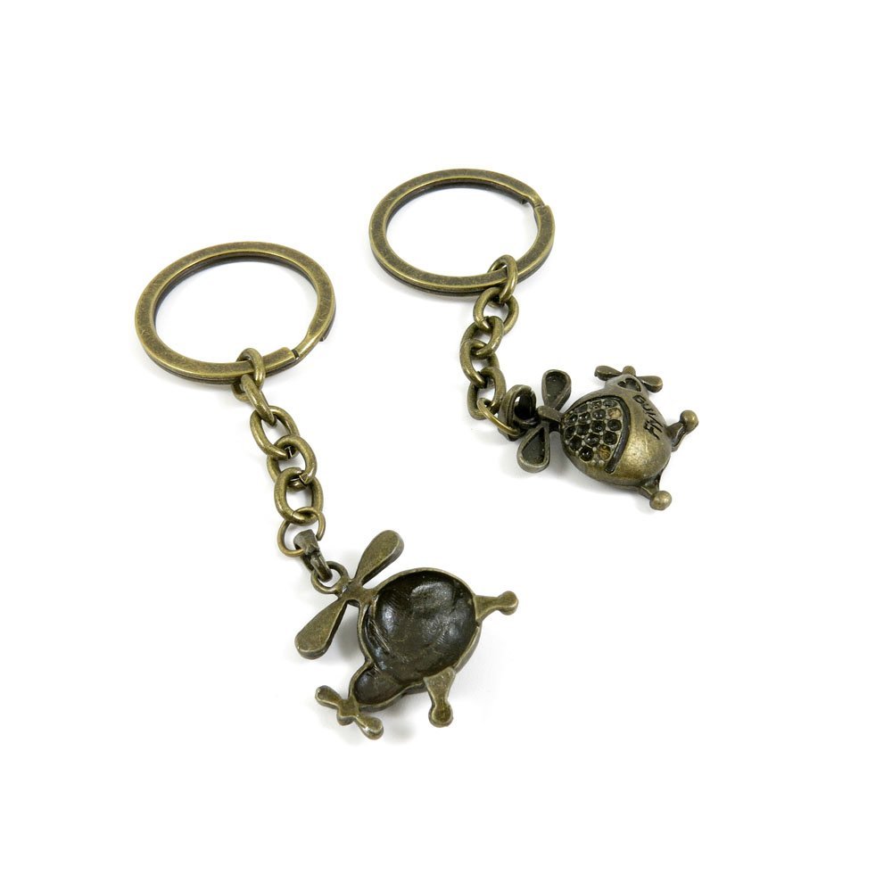 15 Pieces Fashion Jewelry Keyring Keychain Door Car Key Tag Ring Chain Supplier Supply Wholesale Bulk Lots F3RF8 Helicopter