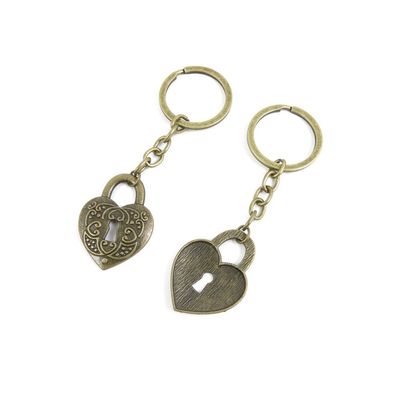 10 Pieces Fashion Jewelry Keyring Keychain Door Car Key Tag Ring Chain Supplier Supply Wholesale Bulk Lots B7FG6 Heart Love Lock