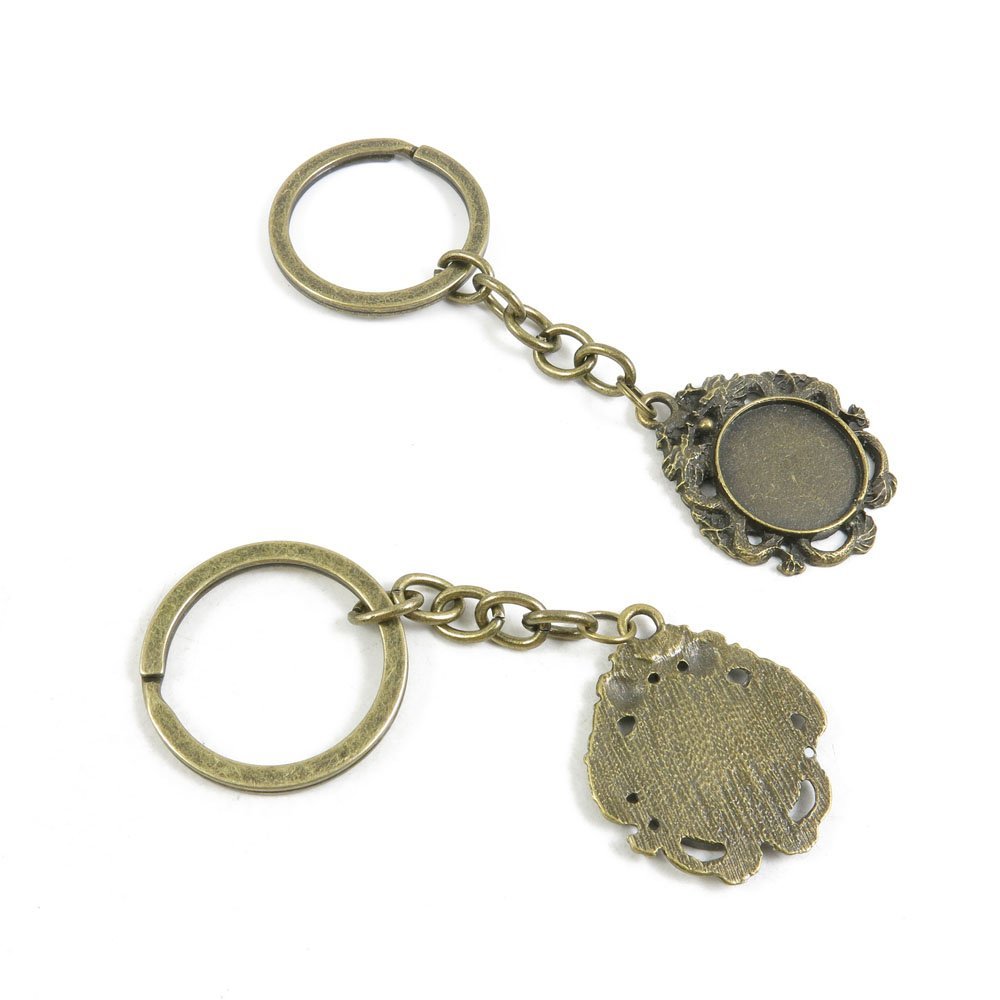10 Pieces Fashion Jewelry Keyring Keychain Door Car Key Tag Ring Chain Supplier Supply Wholesale Bulk Lots N7IW0 Dragon Cabochon Base Blank 20mm