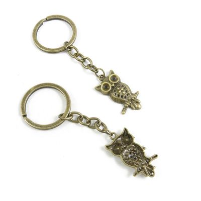 4044 Charms 60 Pieces Fashion Jewelry Keyring Keychain Door Car Key Tag Ring Chain Supplier Supply Wholesale Bulk Lots S1AP6 Owl