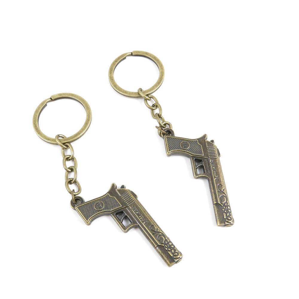 10 Pieces Fashion Jewelry Keyring Keychain Door Car Key Tag Ring Chain Supplier Supply Wholesale Bulk Lots B9JK3 Pistol Gun