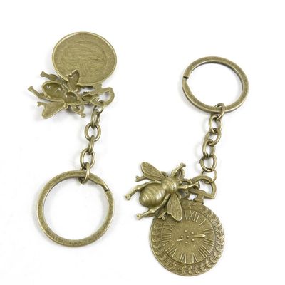 10 Pieces Fashion Jewelry Keyring Keychain Door Car Key Tag Ring Chain Supplier Supply Wholesale Bulk Lots X1TV9 Bees Clock