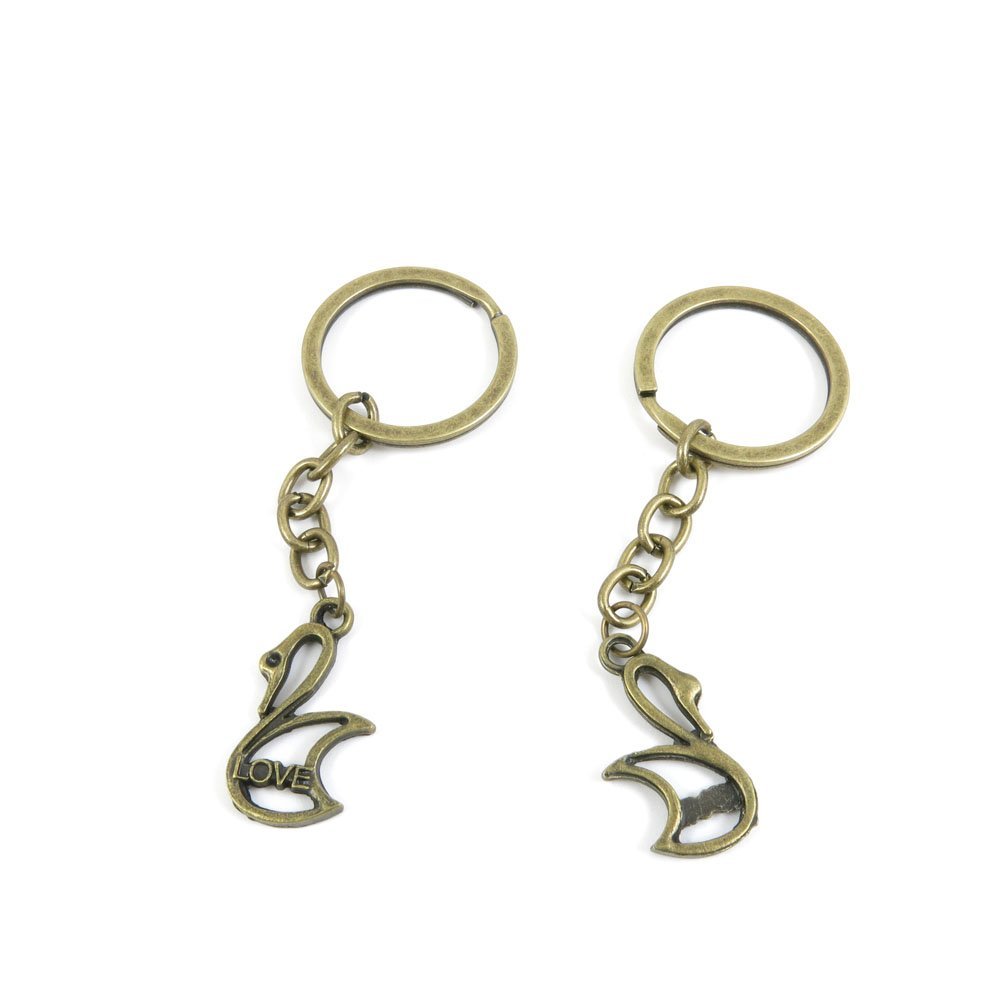 20 Pieces Fashion Jewelry Keyring Keychain Door Car Key Tag Ring Chain Supplier Supply Wholesale Bulk Lots J3HJ1 Swan