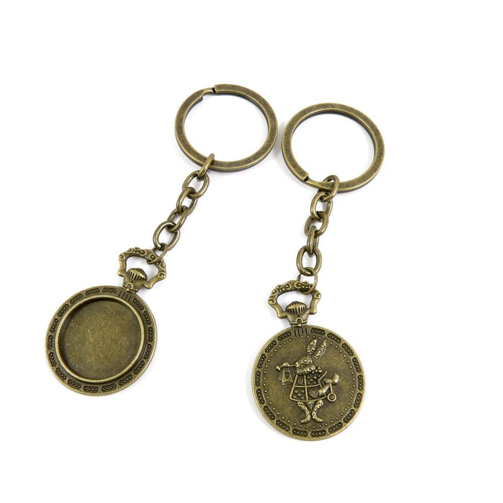 10 Pieces Fashion Jewelry Keyring Keychain Door Car Key Tag Ring Chain Supplier Supply Wholesale Bulk Lots R2UH4 Rabbit Cabochon Frame Blanks