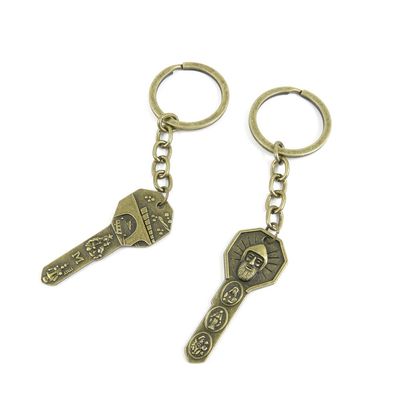 10 Pieces Fashion Jewelry Keyring Keychain Door Car Key Tag Ring Chain Supplier Supply Wholesale Bulk Lots A0AZ6 Italy Skeleton Key