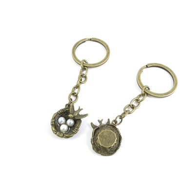 20 Pieces Fashion Jewelry Keyring Keychain Door Car Key Tag Ring Chain Supplier Supply Wholesale Bulk Lots H1PL5 Pearl Bird Nest
