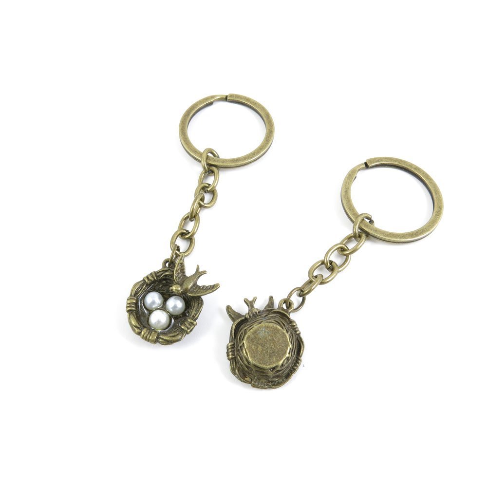 20 Pieces Fashion Jewelry Keyring Keychain Door Car Key Tag Ring Chain Supplier Supply Wholesale Bulk Lots H1PL5 Pearl Bird Nest