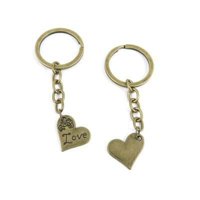 20 Pieces Fashion Jewelry Keyring Keychain Door Car Key Tag Ring Chain Supplier Supply Wholesale Bulk Lots J8RZ4 Love Heart