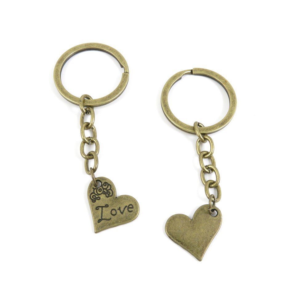 20 Pieces Fashion Jewelry Keyring Keychain Door Car Key Tag Ring Chain Supplier Supply Wholesale Bulk Lots J8RZ4 Love Heart