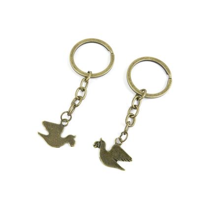 40 Pieces Fashion Jewelry Keyring Keychain Door Car Key Tag Ring Chain Supplier Supply Wholesale Bulk Lots L3EC2 Peace Dove