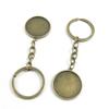 30 Pieces Fashion Jewelry Keyring Keychain Door Car Key Tag Ring Chain Supplier Supply Wholesale Bulk Lots B6NU6 Double Sides Cabochon Frame Setting 25mm view 1