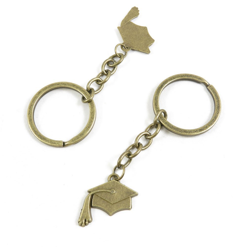 4044 Charms 20 Pieces Fashion Jewelry Keyring Keychain Door Car Key Tag Ring Chain Supplier Supply Wholesale Bulk Lots Y0TB9 Bachelor Masters Cap