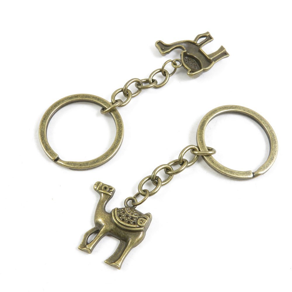 30 Pieces Fashion Jewelry Keyring Keychain Door Car Key Tag Ring Chain Supplier Supply Wholesale Bulk Lots Z7II2 Camel