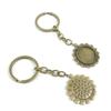 30 Pieces Fashion Jewelry Keyring Keychain Door Car Key Tag Ring Chain Supplier Supply Wholesale Bulk Lots P5CL1 Sunflower Cabochon Frame Setting 20mm view 1