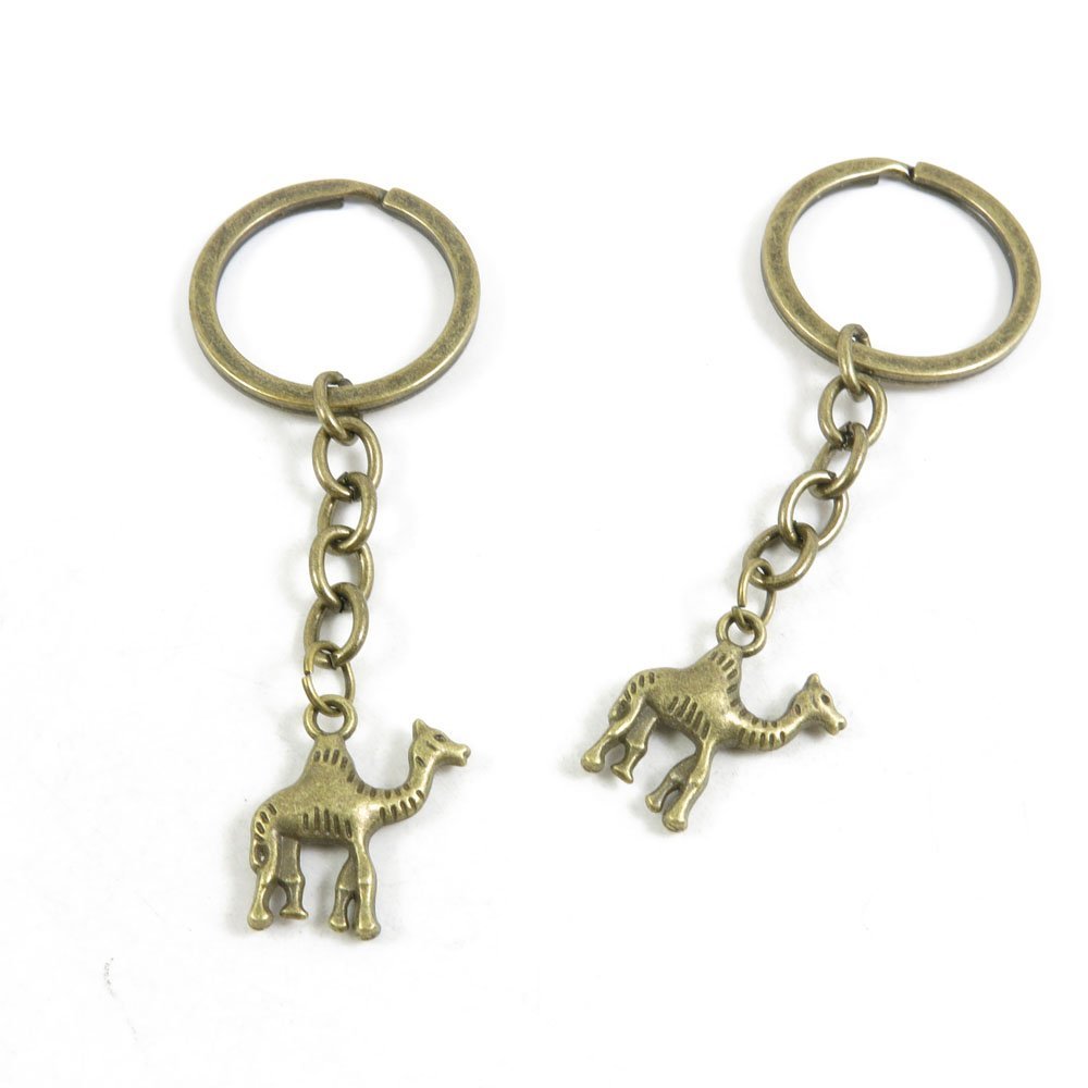 40 Pieces Fashion Jewelry Keyring Keychain Door Car Key Tag Ring Chain Supplier Supply Wholesale Bulk Lots Q5UX1 Camel
