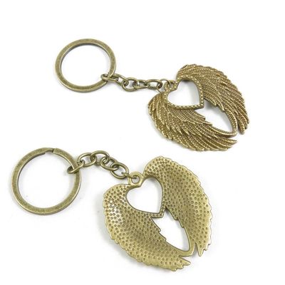 4044 Charms 10 Pieces Fashion Jewelry Keyring Keychain Door Car Key Tag Ring Chain Supplier Supply Wholesale Bulk Lots U4MI6 Angel Wings