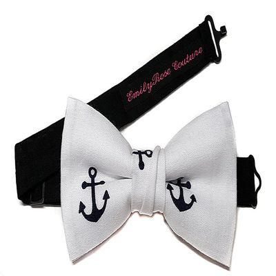 EmilyRose Couture Men's Special Prints Bow Ties (Group 2 of 2) (Adult-12 year olds or older, Blue Anchors)