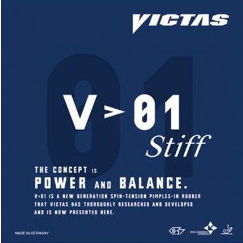 VICTAS V>01 Stiff - Offensive Table Tennis Rubber Black 1.8mm