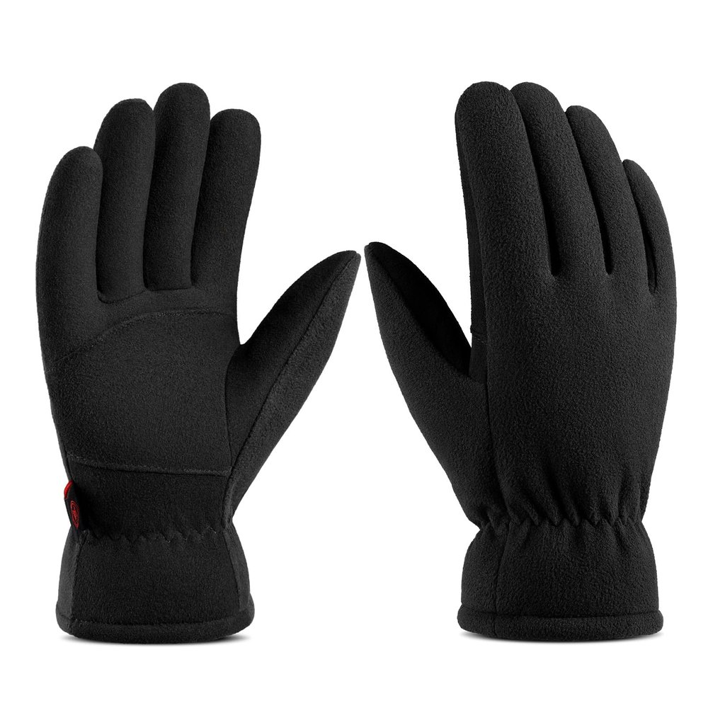 OZERO Winter Gloves for Men Women: -20F Deerskin Waterproof Windproof Leather Polar Fleece Cotton Warm Thermal Insulated Womens Mens Gloves Winter Work Running in Cold Weather-L Denim Black