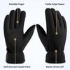 OZERO Winter Gloves for Men Women: -20F Deerskin Waterproof Windproof Leather Polar Fleece Cotton Warm Thermal Insulated Womens Mens Gloves Winter Work Running in Cold Weather-L Denim Black view 3