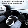 OZERO Winter Gloves for Men Women: -20F Deerskin Waterproof Windproof Leather Polar Fleece Cotton Warm Thermal Insulated Womens Mens Gloves Winter Work Running in Cold Weather-L Denim Black view 4
