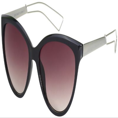 Edge I-Wear Women's Fashion Cat Eye Sunnies with Gradient Lens 32162-AP-3(M.BLK+M.SIL)