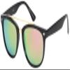 EDGEIWEAR Classic Horned Rim Double Bridge Frames W/Color Mirror Lens 541040P-REV-2(BLK) view 1