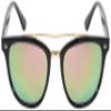 EDGEIWEAR Classic Horned Rim Double Bridge Frames W/Color Mirror Lens 541040P-REV-2(BLK) view 2